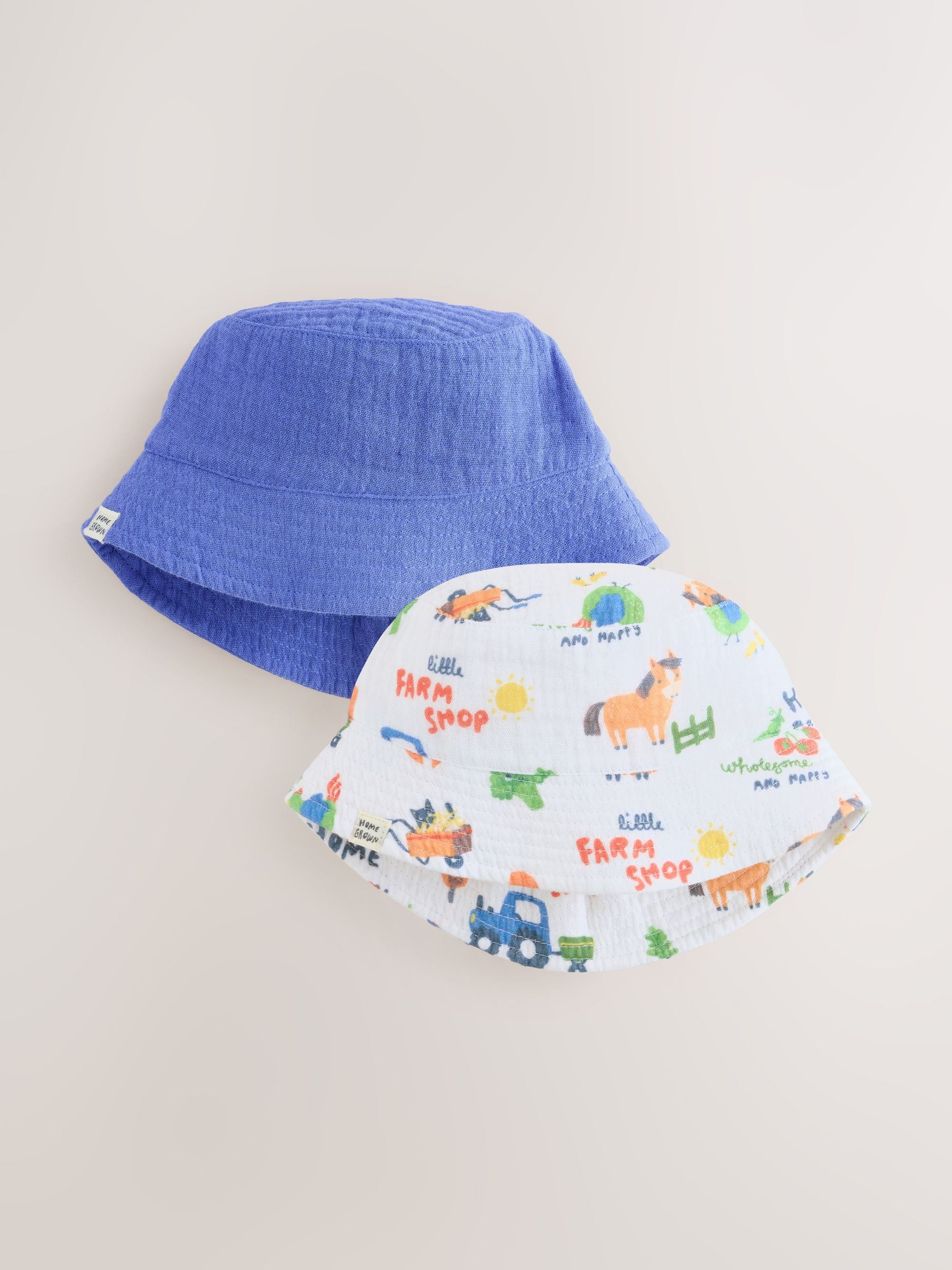 Buy Blue Farm Woven Baby Bucket Hats 2 Pack from Next Romania