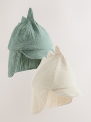 Green/Neutral Dino Legionnaire Baby Hat 2 Pack (0mths-2yrs) - Image 1 of 5