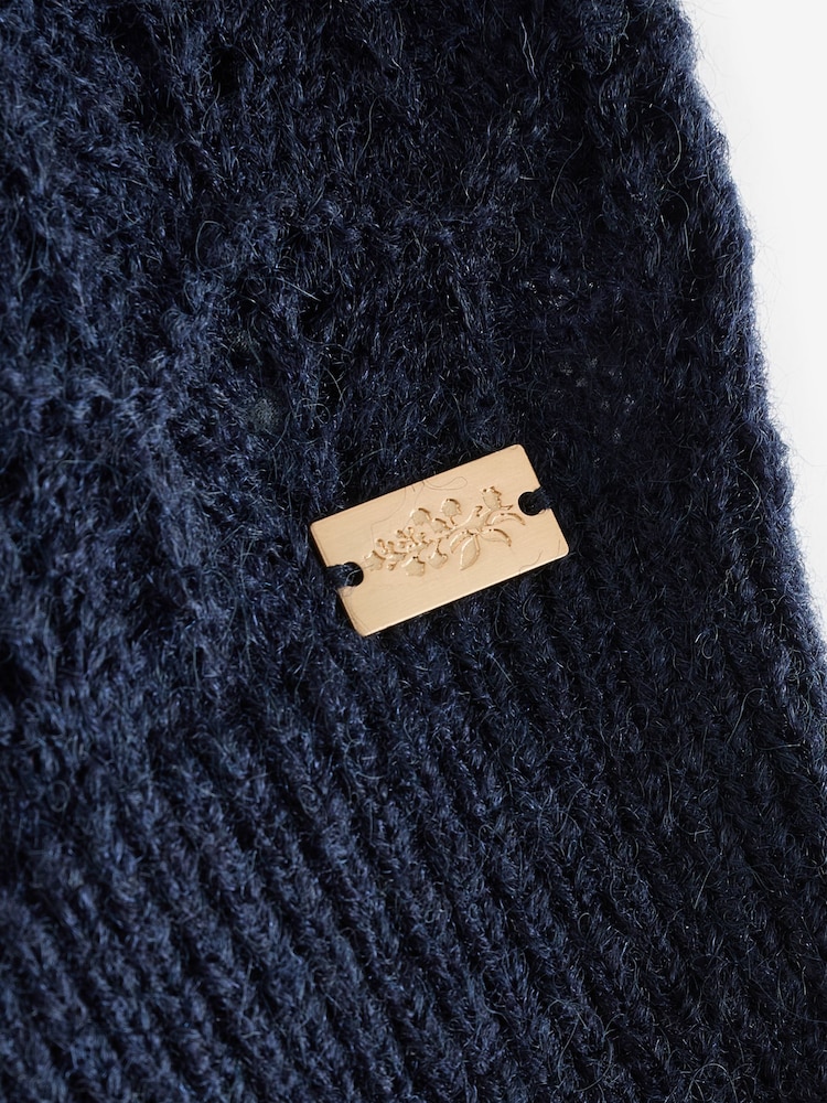 Laura Ashley Navy Pointelle Sleeveless Vests Twin Set With Wool - Image 3 of 3