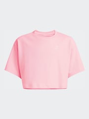adidas Originals Pink Cropped Waffle T-Shirt - Image 6 of 6