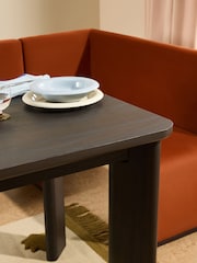 MADE.COM Rust Red Velvet Tova Right Hand Corner Dining Table and Bench Set - Image 4 of 7