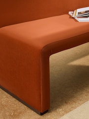MADE.COM Rust Red Velvet Tova Right Hand Corner Dining Table and Bench Set - Image 5 of 7