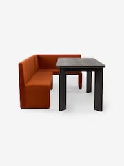 MADE.COM Rust Red Velvet Tova Right Hand Corner Dining Table and Bench Set - Image 7 of 7