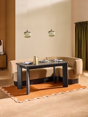 MADE.COM Caramel Brown Velvet Novara Right Hand Corner Dining Table and Bench Set - Image 1 of 8