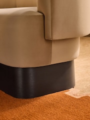 MADE.COM Caramel Brown Velvet Novara Right Hand Corner Dining Table and Bench Set - Image 6 of 8