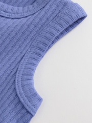 Blau - Geripptes Baby-Oberteil und Hose mit weitem Bein, 2 -teiliges Set (0Monate bis2Jahre) - Bild 10 von 11