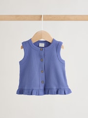 Blau - Geripptes Baby-Oberteil und Hose mit weitem Bein, 2 -teiliges Set (0Monate bis2Jahre) - Bild 3 von 11