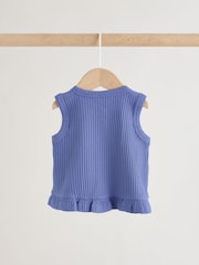 Blau - Geripptes Baby-Oberteil und Hose mit weitem Bein, 2 -teiliges Set (0Monate bis2Jahre) - Bild 4 von 11