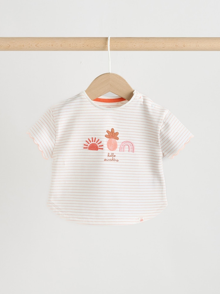Ecru - Short Sleeve Baby Tops and Wide Leg Leggings Set 2 Piece (0mths-2yrs) - Imaginea 2 din 10