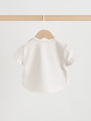 Ecru - Short Sleeve Baby Tops and Wide Leg Leggings Set 2 Piece (0mths-2yrs) - Imaginea 5 din 10