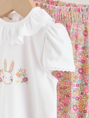 White Bunny Short Sleeve Baby Top and Short Set 2 Piece (0mths-2yrs) - Image 12 of 16