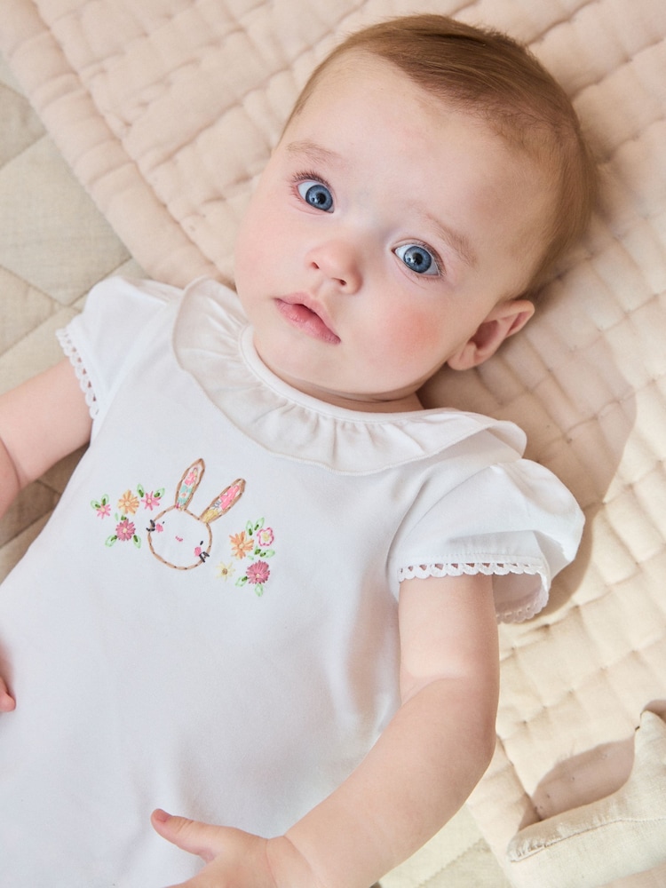 White Bunny Short Sleeve Baby Top and Short Set 2 Piece (0mths-2yrs) - Image 4 of 4