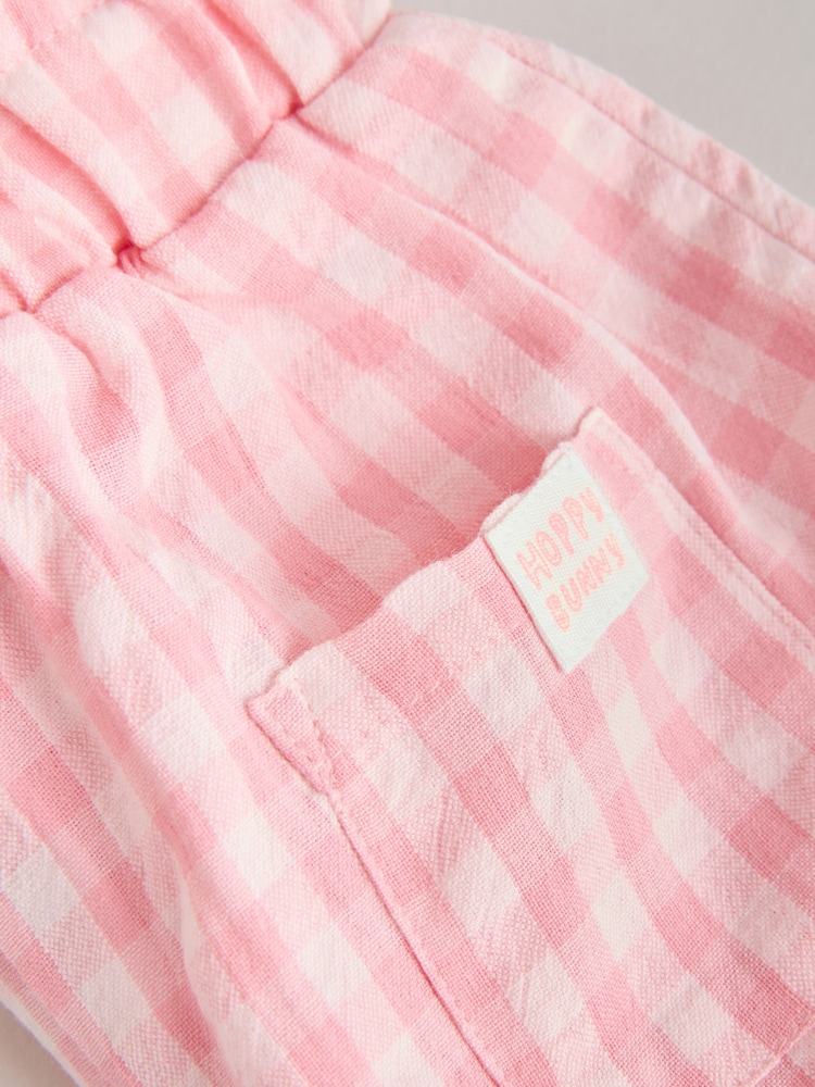 White Pink Bunny - Short Sleeve Baby Tops and Wide Leg Leggings Set 2 Piece (0mths-2yrs) - Imaginea 12 din 12