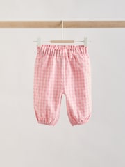 White Pink Bunny - Short Sleeve Baby Tops and Wide Leg Leggings Set 2 Piece (0mths-2yrs) - Imaginea 4 din 12