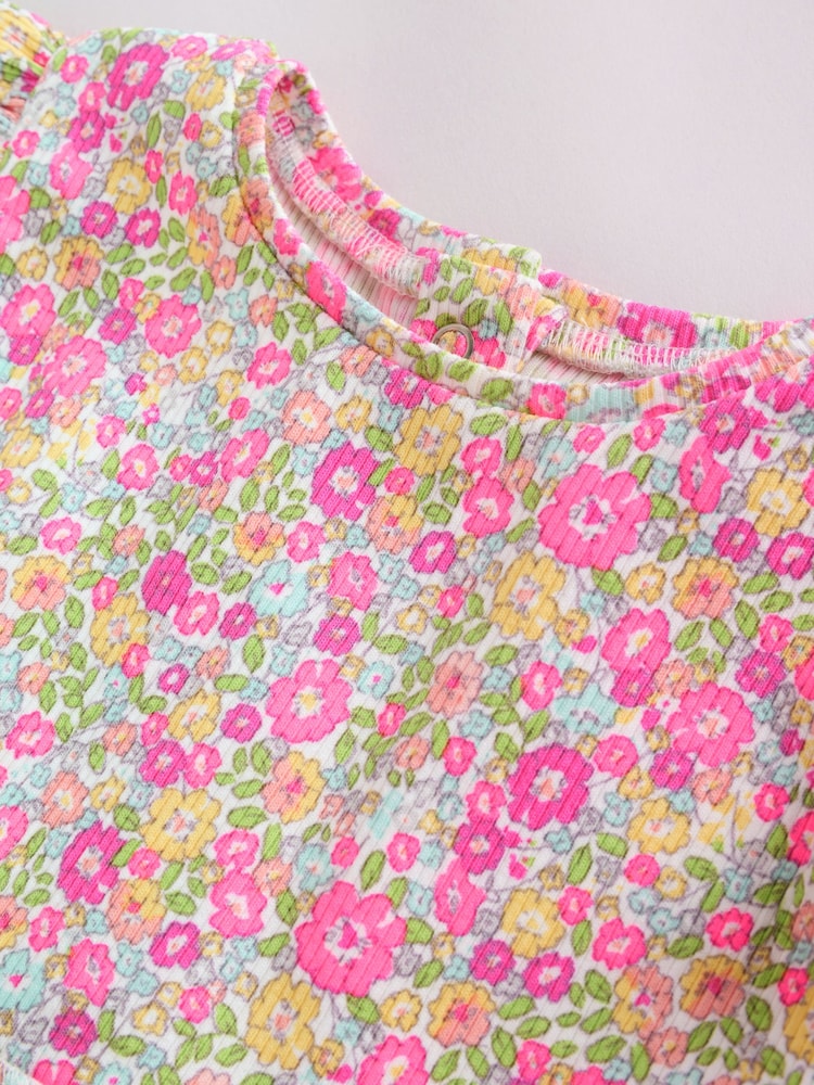 Pink Flower Rib Top and Leggings Baby Set 2 Piece (0mths-2yrs) - Image 14 of 14