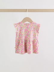 Pink Flower Rib Top and Leggings Baby Set 2 Piece (0mths-2yrs) - Image 3 of 14