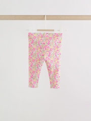 Pink Flower Rib Top and Leggings Baby Set 2 Piece (0mths-2yrs) - Image 4 of 14