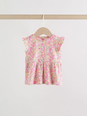 Pink Flower Rib Top and Leggings Baby Set 2 Piece (0mths-2yrs) - Image 5 of 14