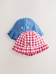 Blue and Red Embroidered Strawberry - Bebeluși 2 Pachet pescar (0ms-2yrs) - Imaginea 1 din 5