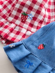 Blue and Red Embroidered Strawberry - Bebeluși 2 Pachet pescar (0ms-2yrs) - Imaginea 4 din 5