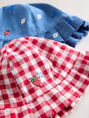 Blue and Red Embroidered Strawberry - Bebeluși 2 Pachet pescar (0ms-2yrs) - Imaginea 5 din 5