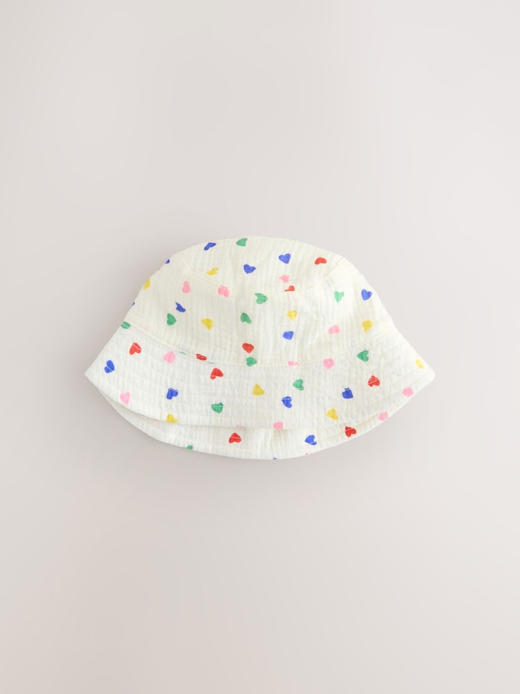 White/Blue Baby Bucket Hats 2 Pack (0mths-2yrs) - Image 2 of 5 White/Blue Baby Bucket Hats 2 Pack (0mths-2yrs) - Image 2 of 5