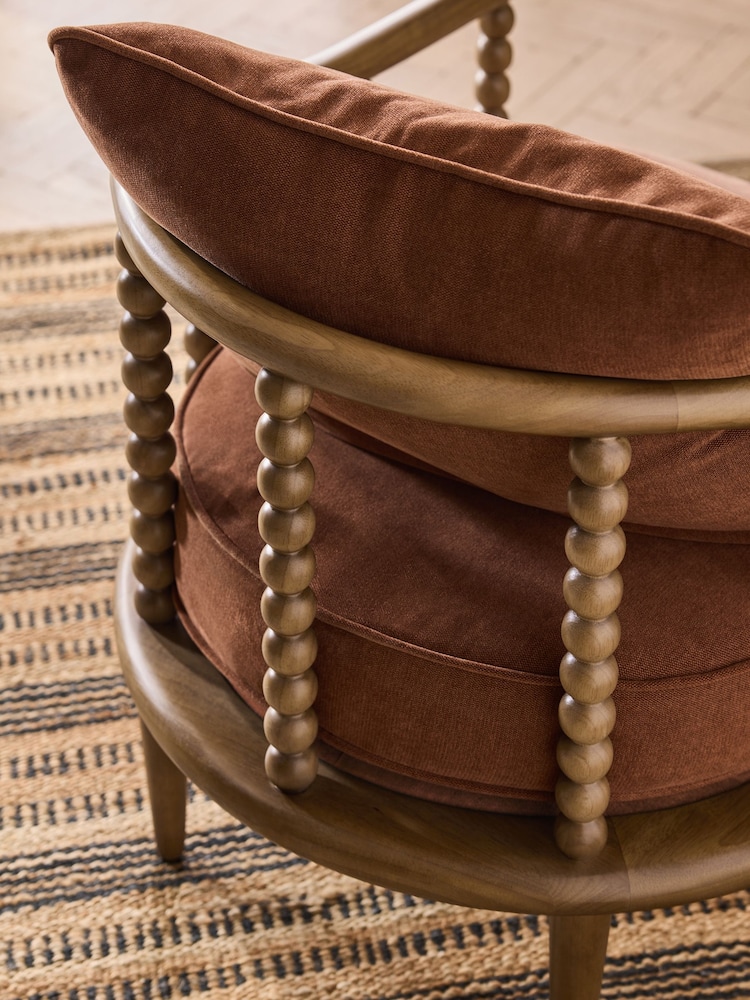 Soft Twill Rust Brown Collection Luxe Harlyn Wooden Accent Chair - Image 2 of 10 Soft Twill Rust Brown Collection Luxe Harlyn Wooden Accent Chair - Image 2 of 10