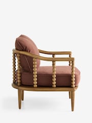Soft Twill Rust Brown Collection Luxe Harlyn Wooden Accent Chair - Image 8 of 10