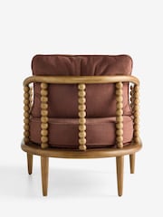 Soft Twill Rust Brown Collection Luxe Harlyn Wooden Accent Chair - Image 9 of 10