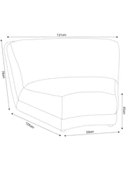 Tailored Chenille Oyster Natural Addison Modular Sofa Single Centre Piece - Image 4 of 11