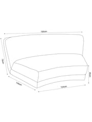 Tailored Chenille Oyster Natural Addison Modular Sofa Double Centre Piece - Image 5 of 11