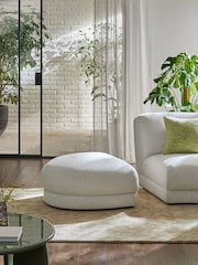 Tailored Chenille Oyster Natural Addison Modular Sofa Single Footstool - Image 1 of 11