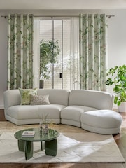 Tailored Chenille Oyster Natural Addison Modular Sofa Single Footstool - Image 2 of 11