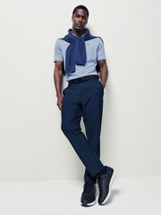 Peter Millar Blue Albatros Cotton Blend Golf Polo Shirt - Image 4 of 7