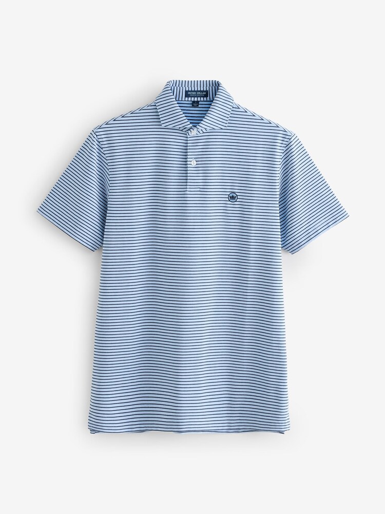 Peter Millar Blue Albatros Cotton Blend Golf Polo Shirt - Image 7 of 7 Peter Millar Blue Albatros Cotton Blend Golf Polo Shirt - Image 7 of 7