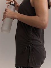 Chocolate Brown Active Lightweight Modal Ruched Side Tank Vest - Image 2 of 7