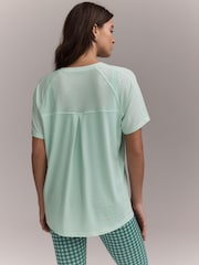 薄荷綠色 - 運動圓領短袖T 恤 - 圖片 4，共 8