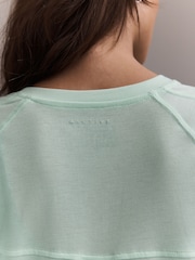 薄荷綠色 - 運動圓領短袖T 恤 - 圖片 5，共 8