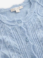 Синий - Ажурный кардиган на пуговицах с фигурной отделкой и добавлением шерсти Laura Ashley - Изображение 11 12