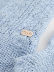 Синий - Ажурный кардиган на пуговицах с фигурной отделкой и добавлением шерсти Laura Ashley - Изображение 12 12