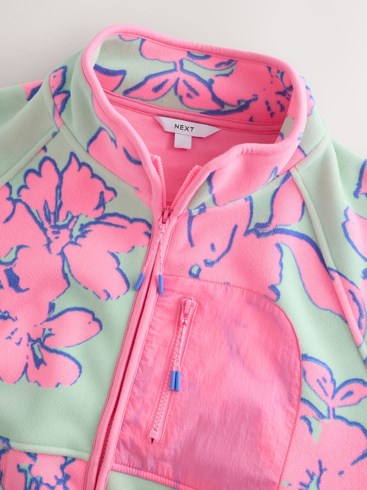 Floral Print Active Zip Through Sports Fleece - Image 2 of 4
