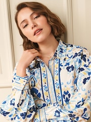 Laura Ashley Blue Waxton Print Coord Button Up Blouse - Image 3 of 3