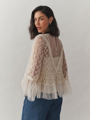 Laura Ashley Lace Blouse with Cami - Imaginea 7 din 11