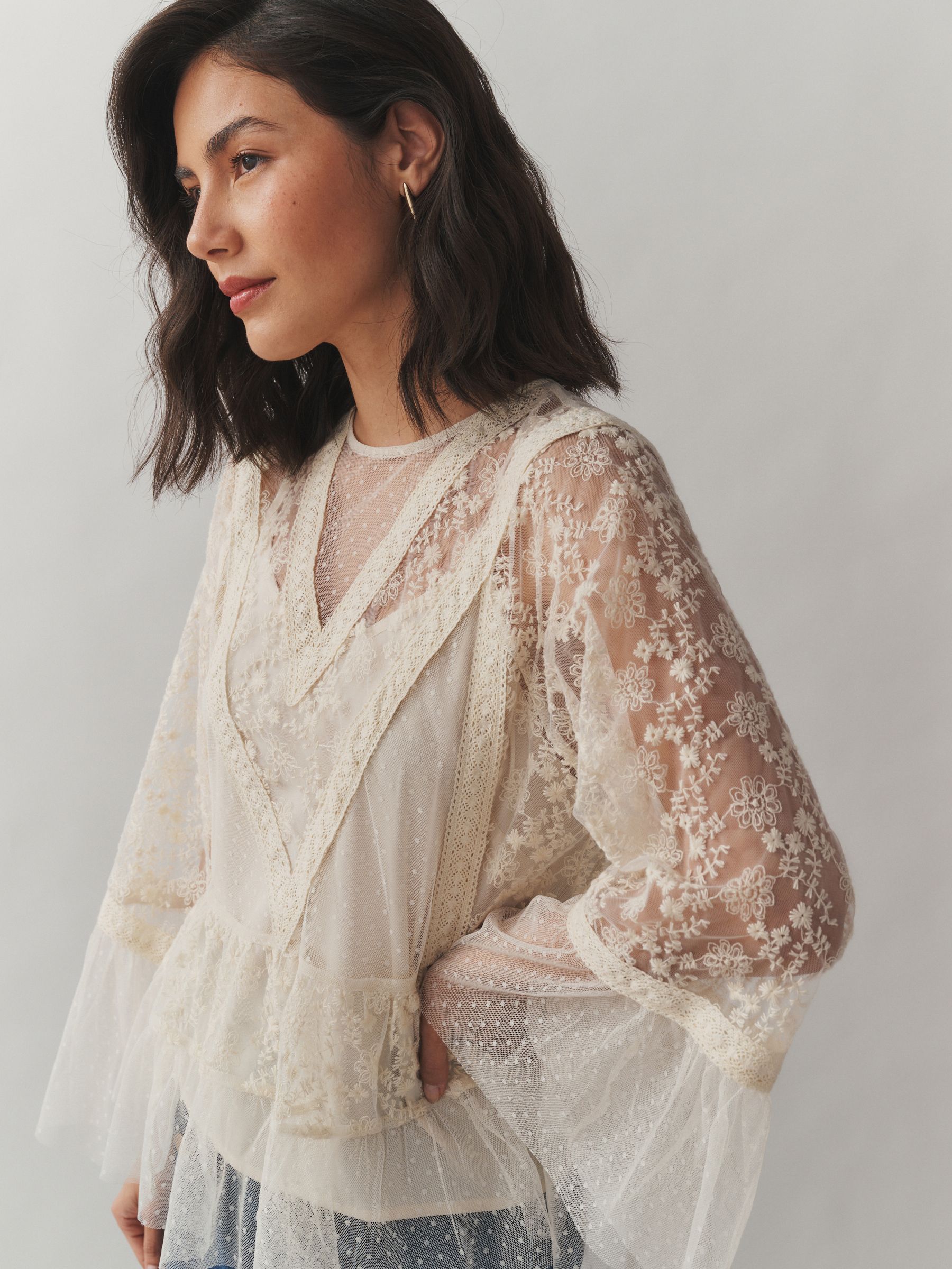 Buy Laura Ashley Ecru Lace Blouse with Cami from Next France