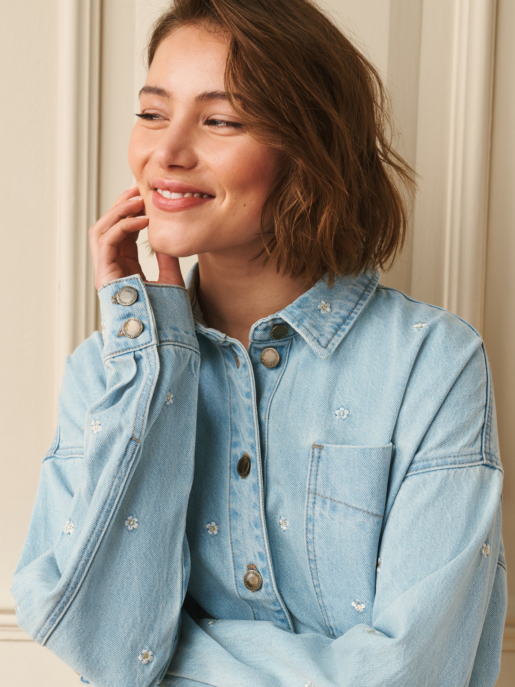 Buy Laura Ashley Denim Daisy Embroidered Jean Jacket from the Next