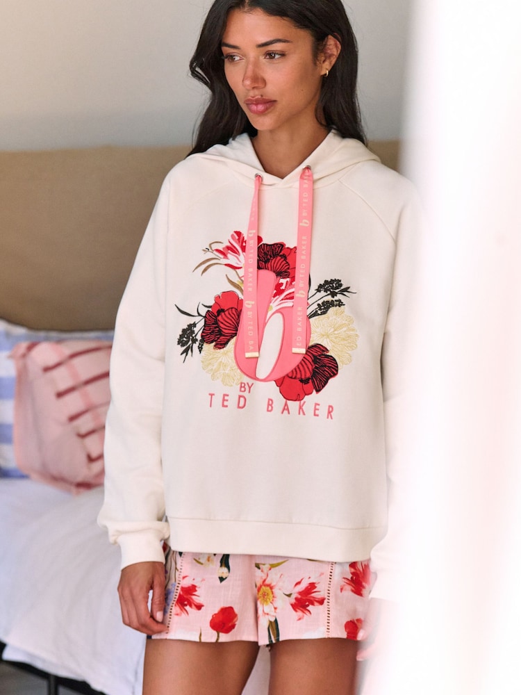 B by Ted Baker Cream Cotton Hoodie - Image 2 of 5