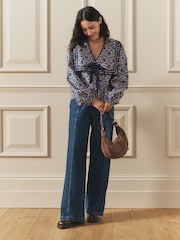 Laura Ashley Navy Beeton Sailor Collar Blouse - Image 5 of 10