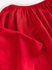 Laura Ashley Red Off The Shoulder Cotton Long Sleeve Blouse - Image 7 of 8