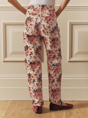 Laura Ashley Cream All Over Ellenborough Floral Printed Straight Jeans - Image 3 of 4
