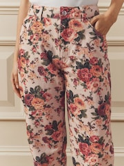Laura Ashley Cream All Over Ellenborough Floral Printed Straight Jeans - Image 4 of 4